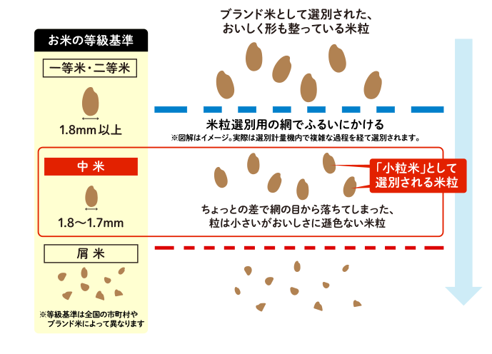 米粒選別の図