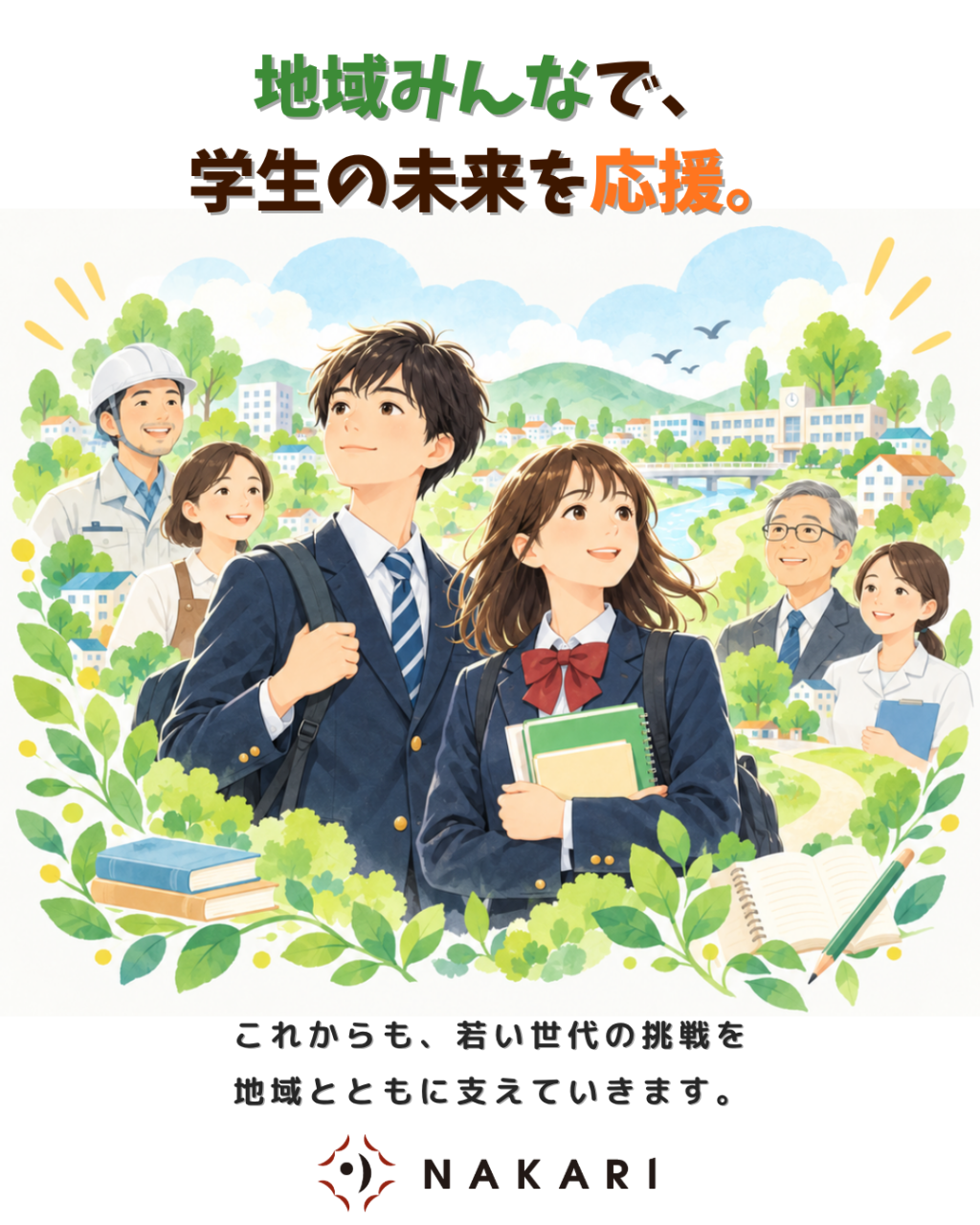 地域で学生の未来を応援するイメージ